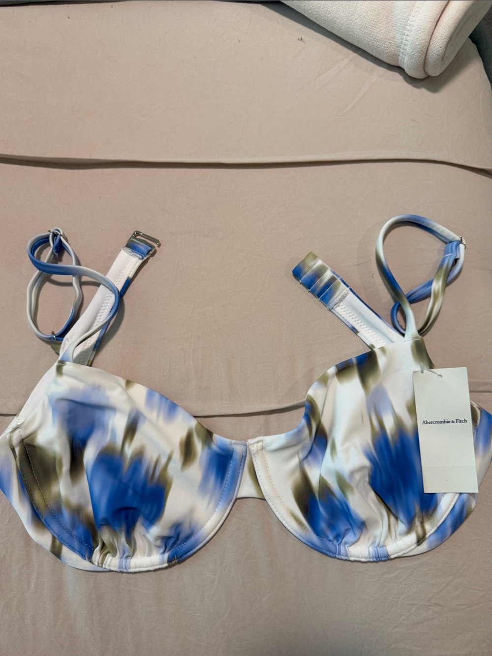 Abercrombie & Fitch Blue, Olive & White Underwire Bikini Top